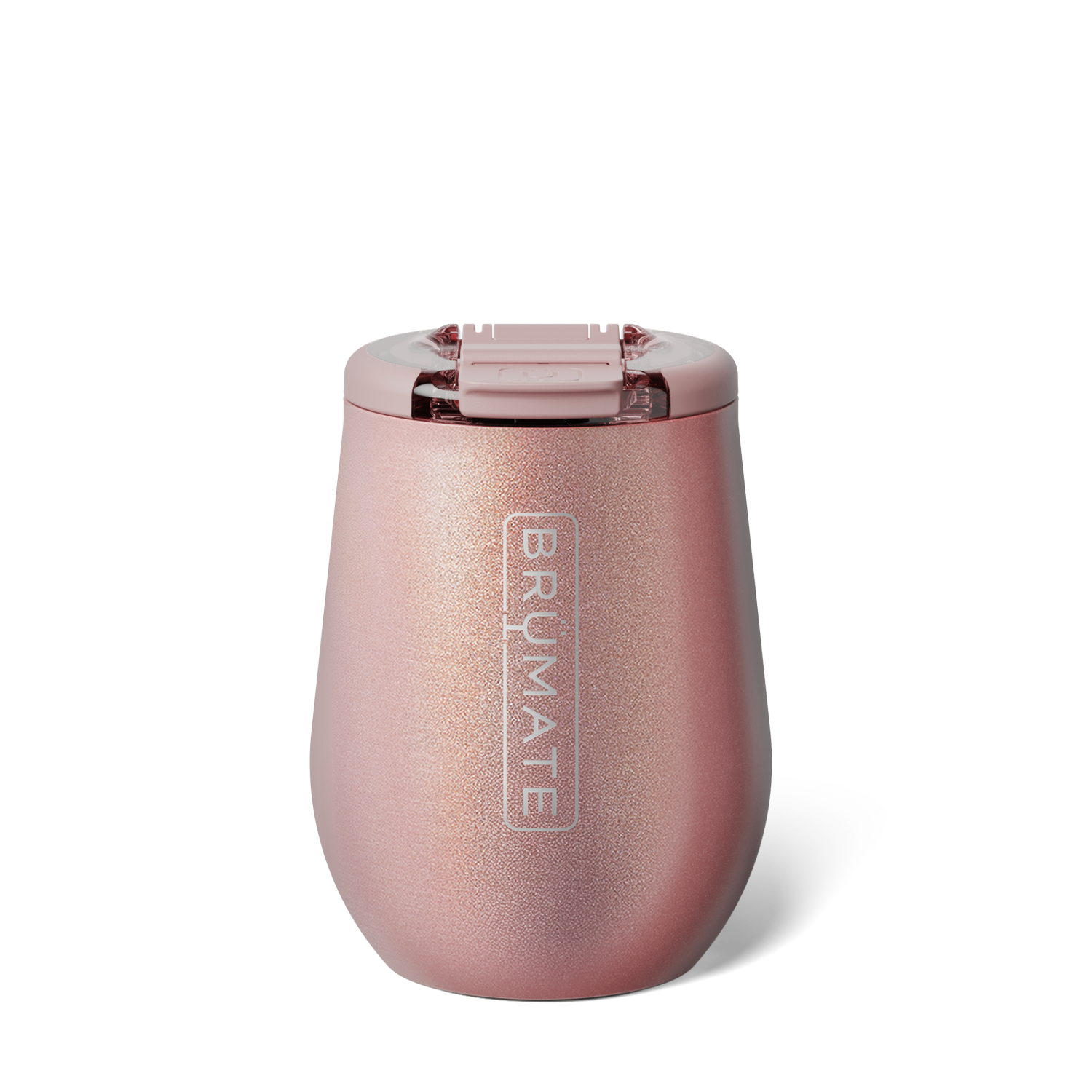 BrüMate Uncork'd 14oz Wine Tumbler - Glitter Rose Gold - View 1