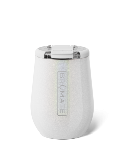 BrüMate Uncork'd 14oz Wine Tumbler - Glitter White - View 1
