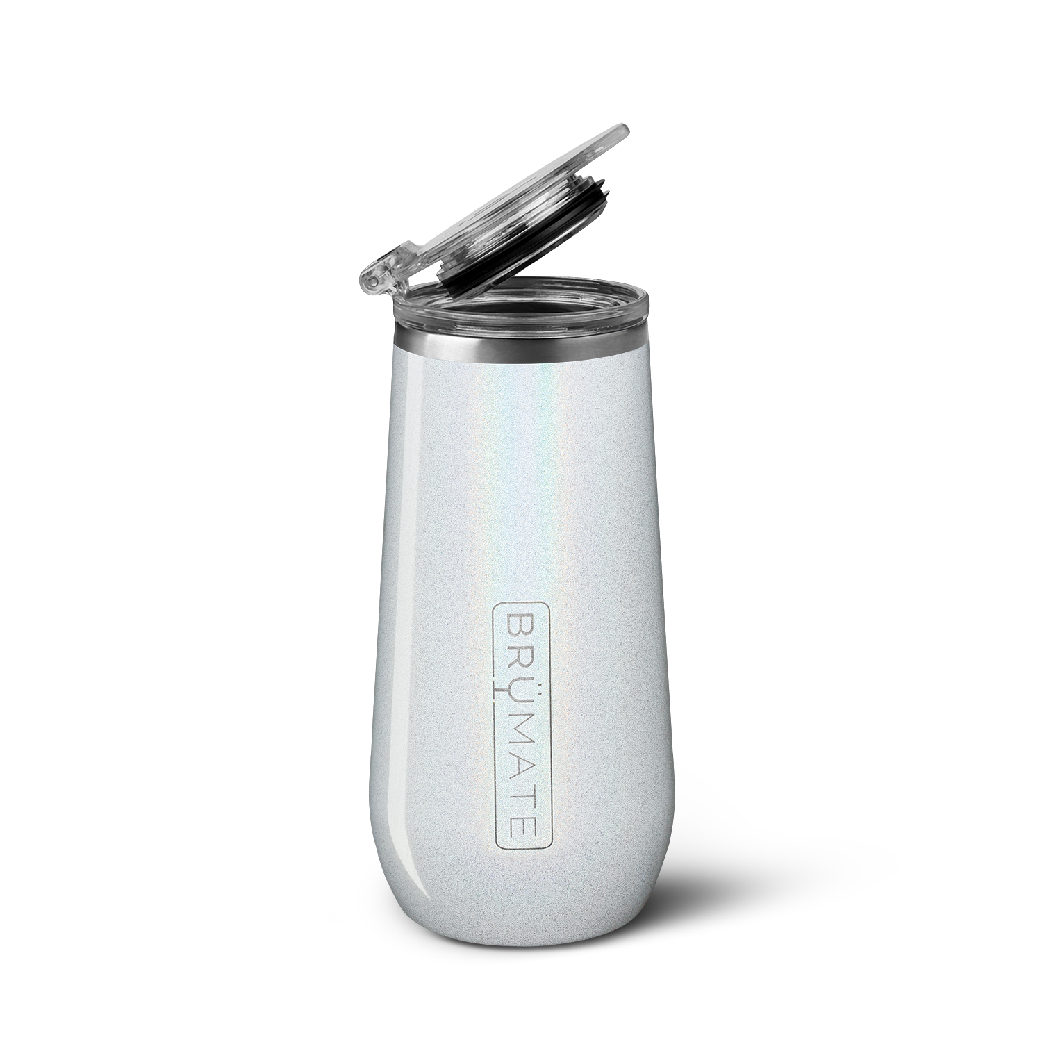 BrüMate Champagne Flute 12oz - Glitter White - View 1
