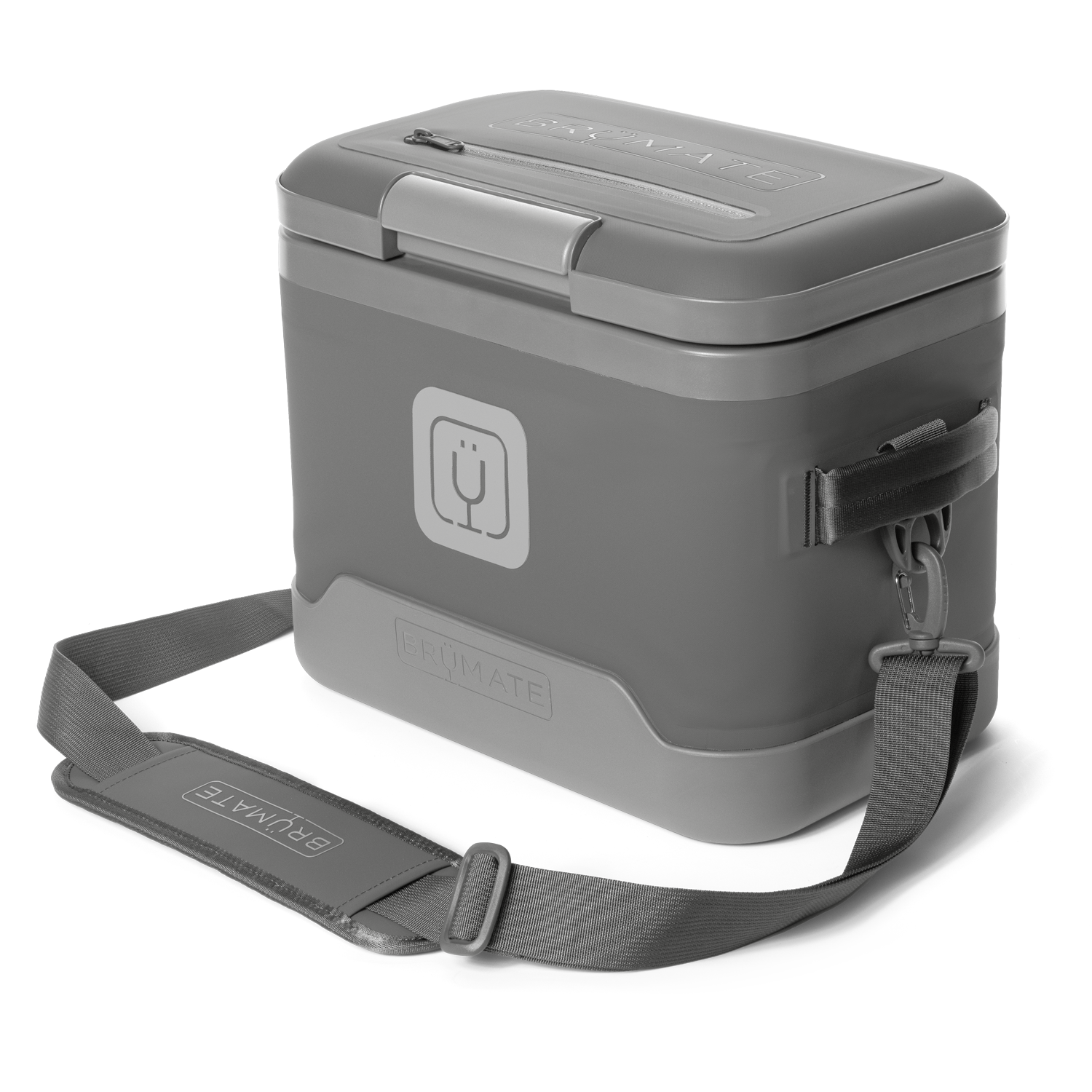 BrüMate MagPack 12-Can Shoulder Sling Soft Cooler - Graphite - Front Strap View